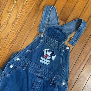 Mickey Mouse Unlimited Jerry Leigh Women Size 12 Blue Denim Overalls Disney Vtg
